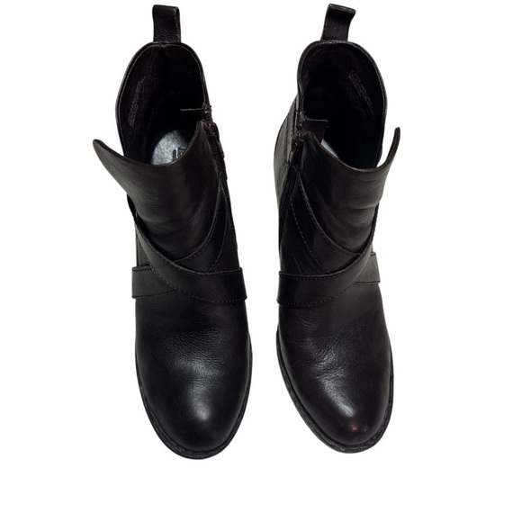 Born Shola Black Leather Harness Ankle Boots Sz 9 Booties - Picture 2 of 10